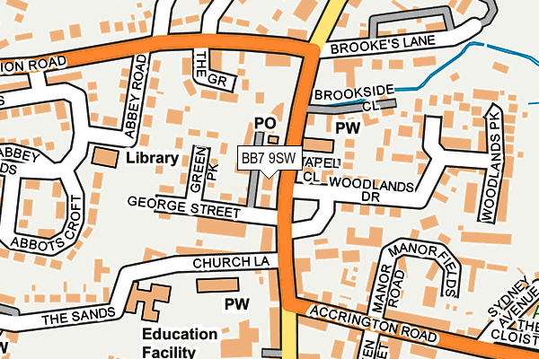 Map of THE WHALLEY WINE SHOP LTD at local scale