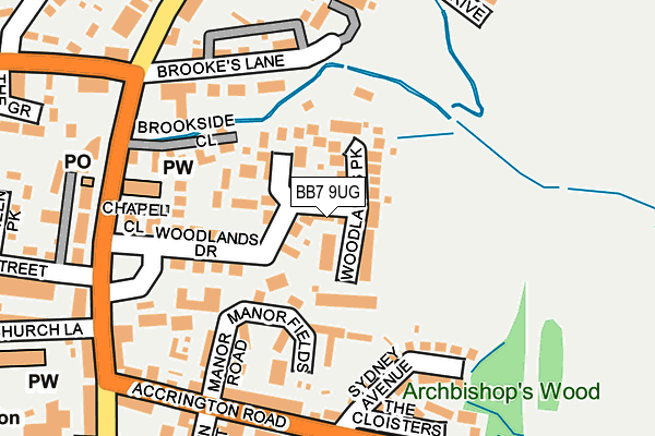 BB7 9UG map - OS OpenMap – Local (Ordnance Survey)