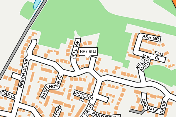 BB7 9UJ map - OS OpenMap – Local (Ordnance Survey)