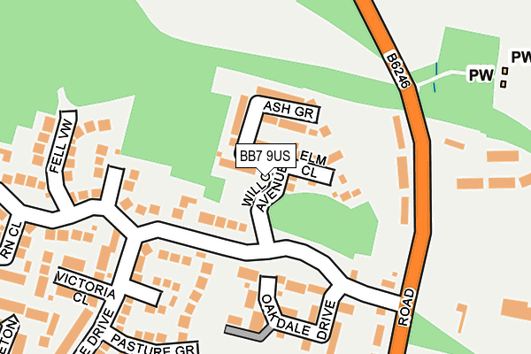BB7 9US map - OS OpenMap – Local (Ordnance Survey)