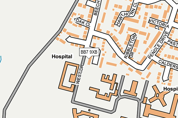 BB7 9XB map - OS OpenMap – Local (Ordnance Survey)