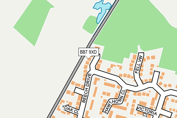 BB7 9XD map - OS OpenMap – Local (Ordnance Survey)