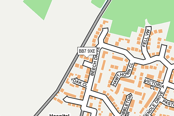 BB7 9XE map - OS OpenMap – Local (Ordnance Survey)