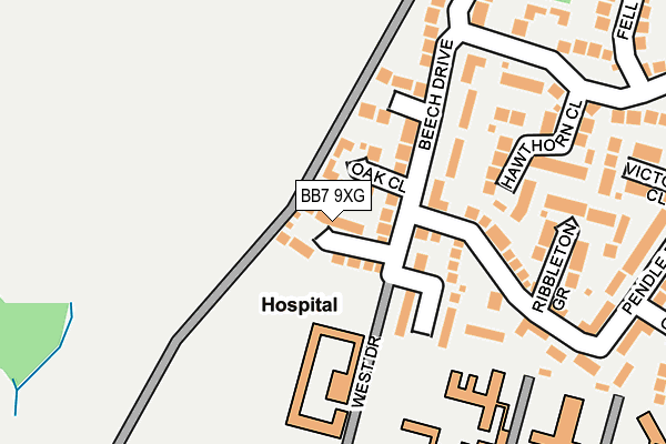 BB7 9XG map - OS OpenMap – Local (Ordnance Survey)