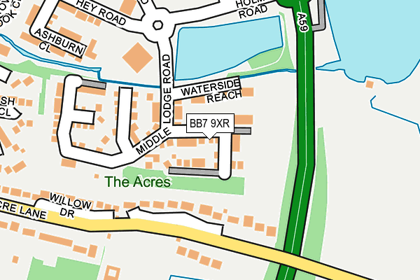BB7 9XR map - OS OpenMap – Local (Ordnance Survey)
