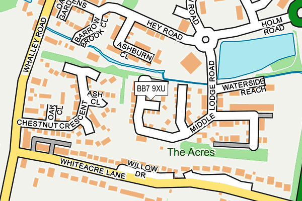 BB7 9XU map - OS OpenMap – Local (Ordnance Survey)
