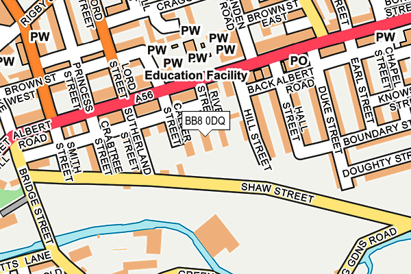 BB8 0DQ map - OS OpenMap – Local (Ordnance Survey)