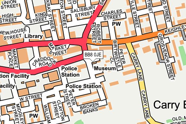 BB8 0JE map - OS OpenMap – Local (Ordnance Survey)