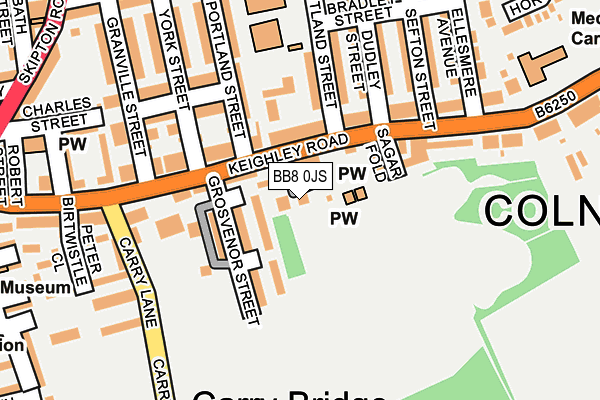 BB8 0JS map - OS OpenMap – Local (Ordnance Survey)