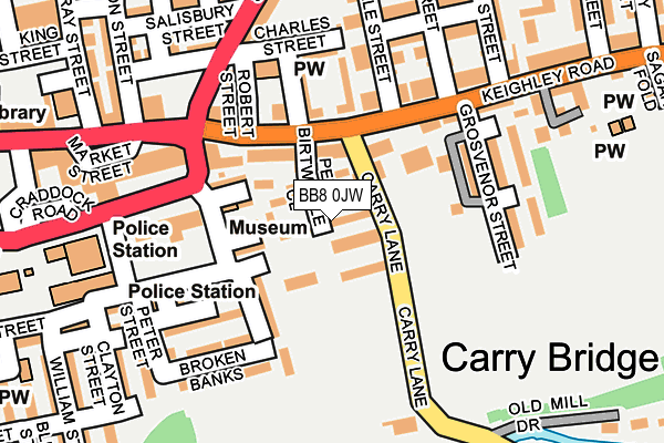 BB8 0JW map - OS OpenMap – Local (Ordnance Survey)