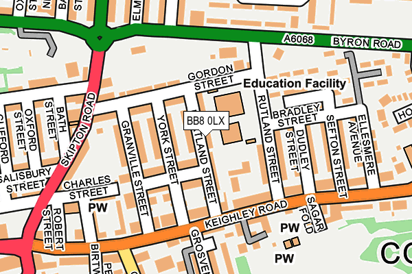 BB8 0LX map - OS OpenMap – Local (Ordnance Survey)