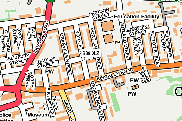 BB8 0LZ map - OS OpenMap – Local (Ordnance Survey)