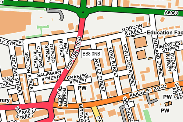 BB8 0NB map - OS OpenMap – Local (Ordnance Survey)