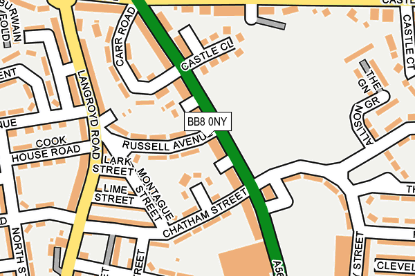 BB8 0NY map - OS OpenMap – Local (Ordnance Survey)