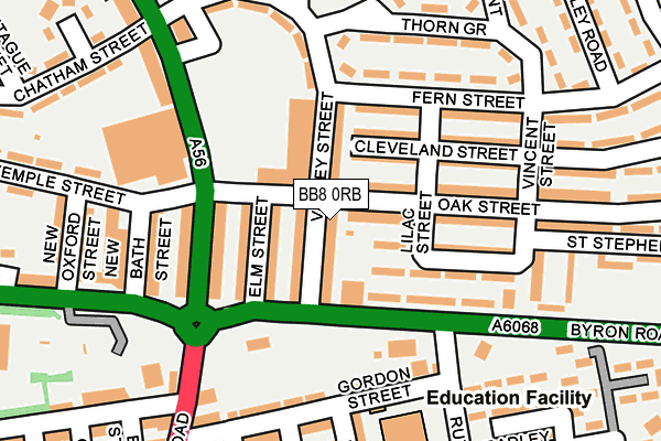 BB8 0RB map - OS OpenMap – Local (Ordnance Survey)