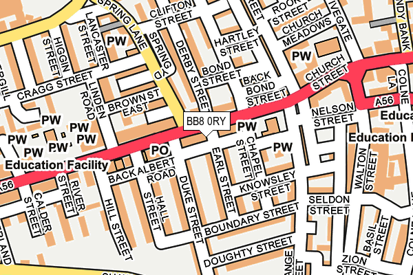 BB8 0RY map - OS OpenMap – Local (Ordnance Survey)