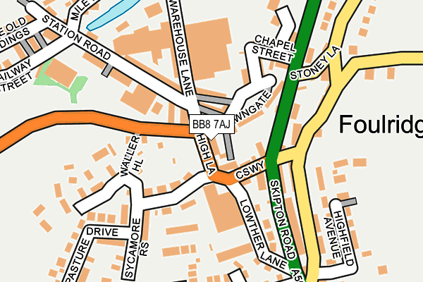 BB8 7AJ map - OS OpenMap – Local (Ordnance Survey)