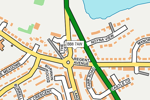 BB8 7AW map - OS OpenMap – Local (Ordnance Survey)