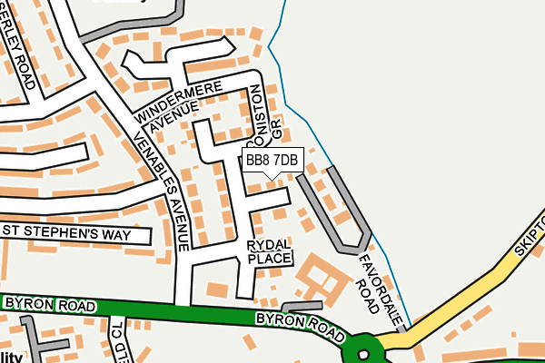 BB8 7DB map - OS OpenMap – Local (Ordnance Survey)