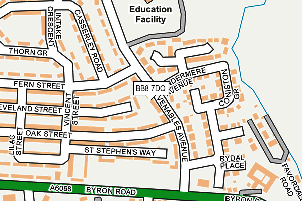 BB8 7DQ map - OS OpenMap – Local (Ordnance Survey)