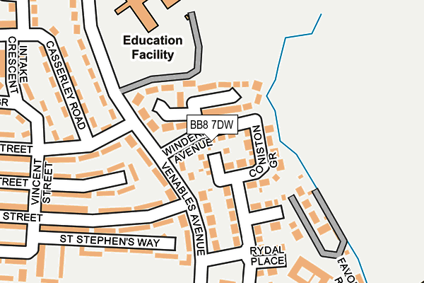 BB8 7DW map - OS OpenMap – Local (Ordnance Survey)