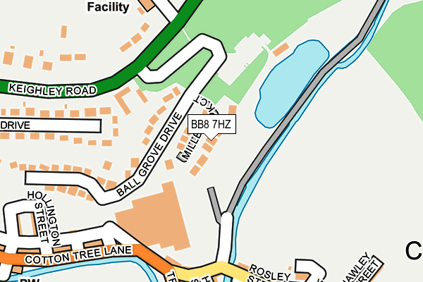 BB8 7HZ map - OS OpenMap – Local (Ordnance Survey)