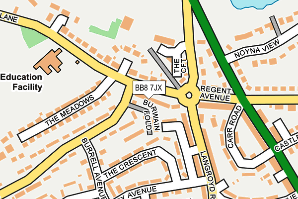 BB8 7JX map - OS OpenMap – Local (Ordnance Survey)