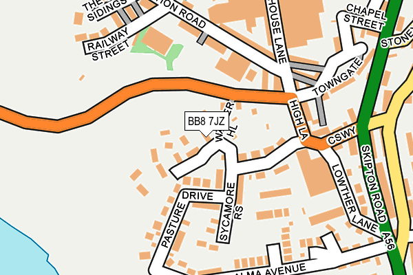 BB8 7JZ map - OS OpenMap – Local (Ordnance Survey)