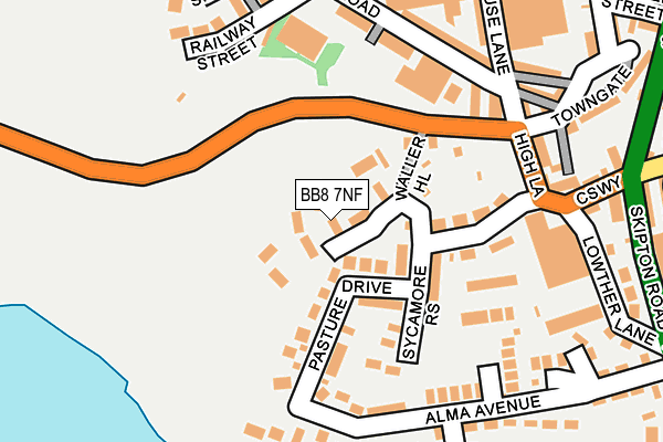 BB8 7NF map - OS OpenMap – Local (Ordnance Survey)
