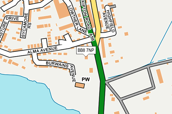 BB8 7NP map - OS OpenMap – Local (Ordnance Survey)