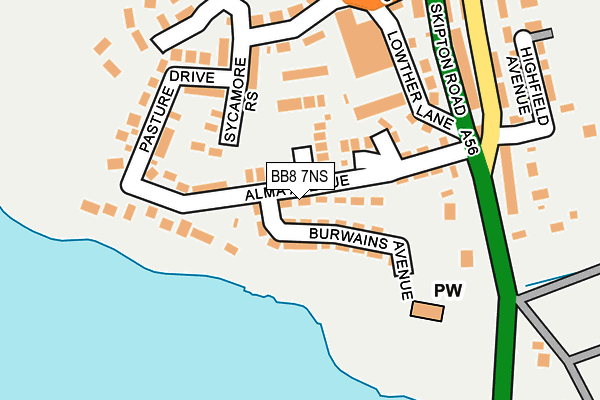 BB8 7NS map - OS OpenMap – Local (Ordnance Survey)