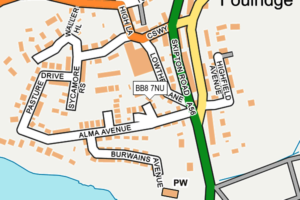 BB8 7NU map - OS OpenMap – Local (Ordnance Survey)