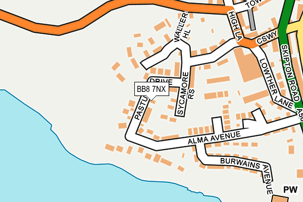 BB8 7NX map - OS OpenMap – Local (Ordnance Survey)