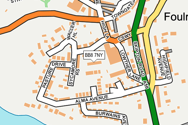 BB8 7NY map - OS OpenMap – Local (Ordnance Survey)