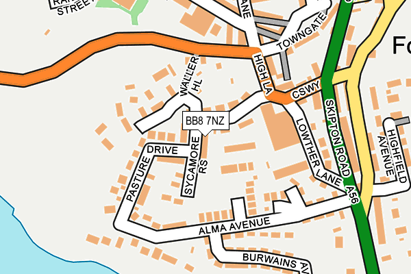 BB8 7NZ map - OS OpenMap – Local (Ordnance Survey)