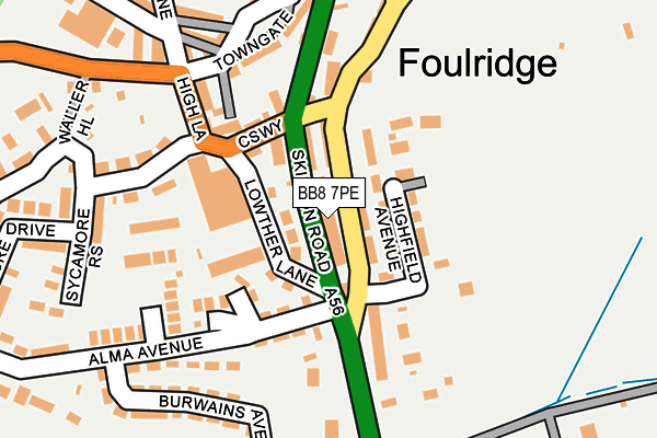 BB8 7PE map - OS OpenMap – Local (Ordnance Survey)