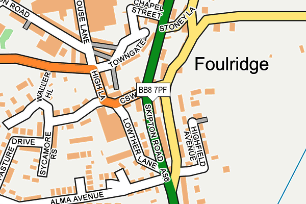 BB8 7PF map - OS OpenMap – Local (Ordnance Survey)