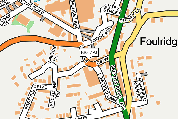 BB8 7PJ map - OS OpenMap – Local (Ordnance Survey)