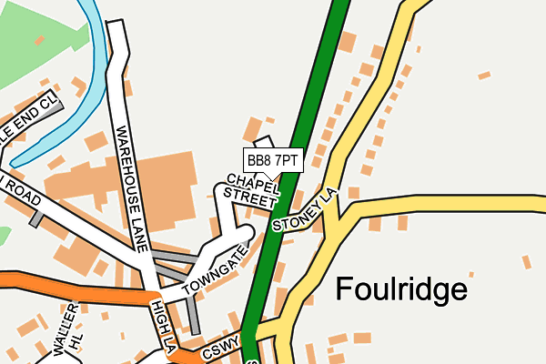 BB8 7PT map - OS OpenMap – Local (Ordnance Survey)
