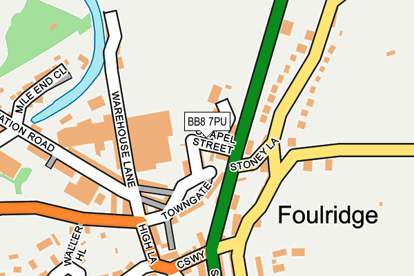 BB8 7PU map - OS OpenMap – Local (Ordnance Survey)