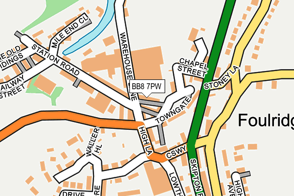 BB8 7PW map - OS OpenMap – Local (Ordnance Survey)