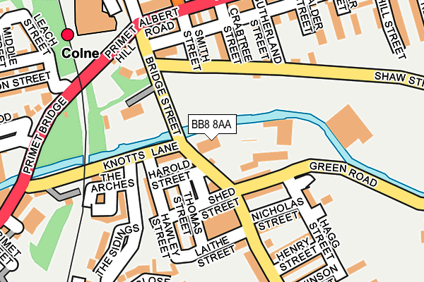 BB8 8AA map - OS OpenMap – Local (Ordnance Survey)
