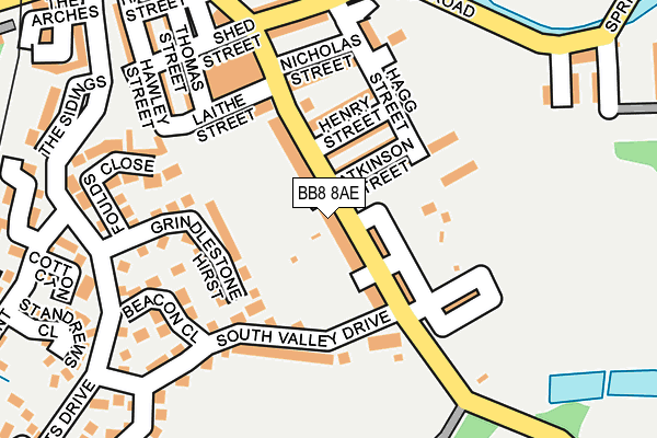 BB8 8AE map - OS OpenMap – Local (Ordnance Survey)