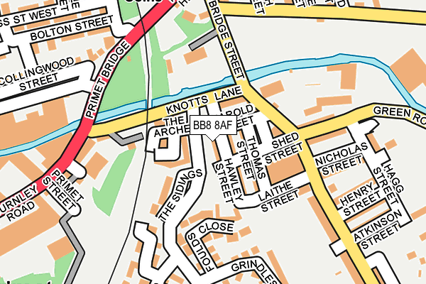 BB8 8AF map - OS OpenMap – Local (Ordnance Survey)
