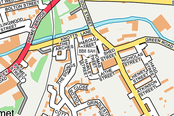 BB8 8AH map - OS OpenMap – Local (Ordnance Survey)
