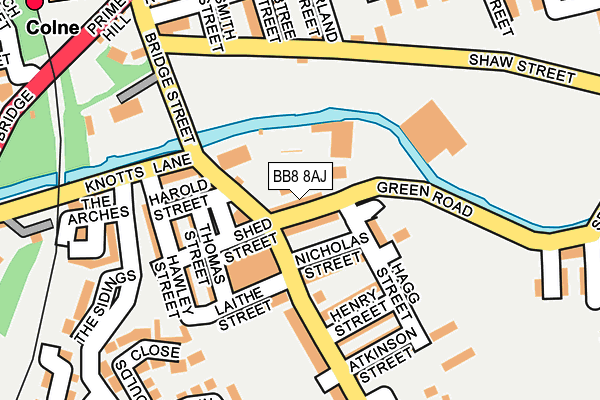 BB8 8AJ map - OS OpenMap – Local (Ordnance Survey)