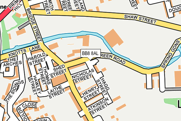 BB8 8AL map - OS OpenMap – Local (Ordnance Survey)