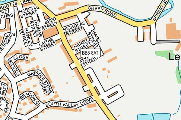 BB8 8AT map - OS OpenMap – Local (Ordnance Survey)