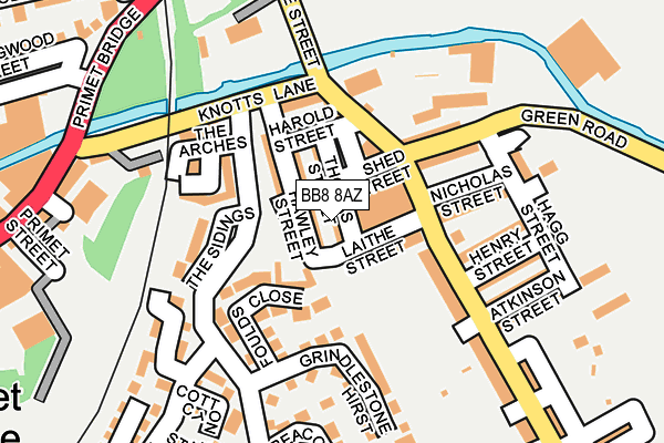 BB8 8AZ map - OS OpenMap – Local (Ordnance Survey)