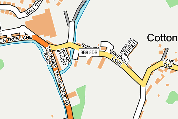 BB8 8DB map - OS OpenMap – Local (Ordnance Survey)